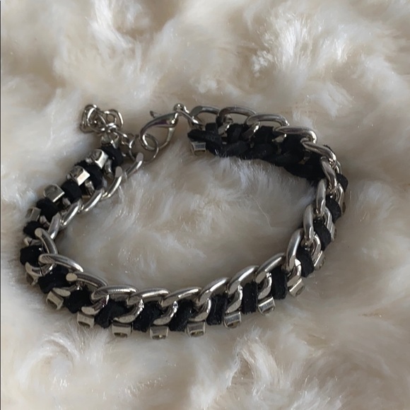 🆕 NEW Black Woven Chain & Rhinestone Bracelet!!! - Picture 2 of 5